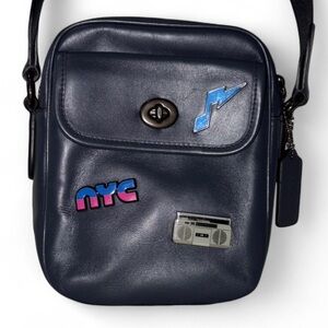Coach No. C2908 Heritage Crossbody Leather Bag with 80's Retro Pins